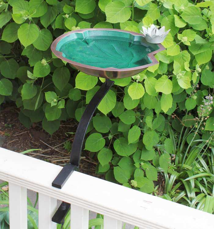 Achla Lily Pad Birdbath w/Rail Bracket